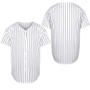 Maillots de baseball personnalisés respirants pour adultes unisexes, taille courte et grande, à rayures fines, en maille à transfert thermique, boutons vierges, football américain - Product Image 5