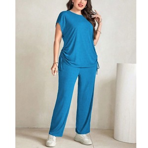 Ropa de otoño para mujer, camisetas ajustadas con cuello redondo, conjunto de pantalones cortos, ropa de dormir, prendas de vestir de Color sólido, botón de pijama 100% algodón de BD - Product Image 6