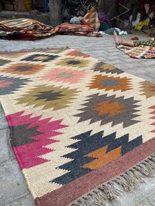 Tapis en coton Dhurrie en fibre de jute naturelle Tapis en coton Salon Intérieur Extérieur Tapis en tissu tissé à la main Tapis - Product Image 3