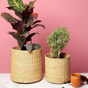 Jardinière en jacinthe d'eau, accessoires de décoration intérieure, paniers tissés de la plus haute qualité - Product Image 1