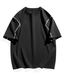 Personalizado 300 GSM algodón peso camisetas de gran tamaño para Hombres estilo Vintage cuello redondo diseño en Blanco estampado patrón Jersey tela Hip Hop - Product Image 1