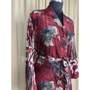 Recycled Silk Sari Women's Boho Chic Vintage Beach Cover <b>Dress</b> Robe for Resort Wear <b>Gypsy</b> House Kimono for Lounge Swimsuit - Product Image 5