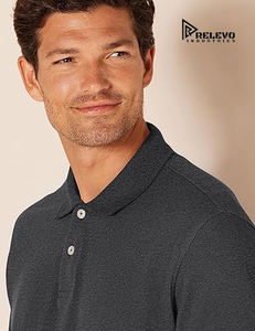 เสื้อโปโลผู้ชายทรงเข้ารูป ขายส่ง หลายสี ระบายอากาศดี ดีไซน์สบาย ขนาดหลากหลาย แขนสั้น - Product Image 3