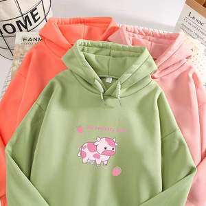 Venta al por mayor de las mujeres cómodo pulóver con capucha 100% algodón de manga larga cuello impreso hombro pendiente Bangladesh frente para el invierno - Product Image 4