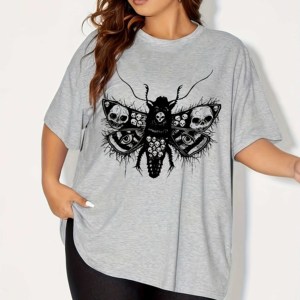 T-shirt personnalisé respirant pour femmes Streetwear robe en coton T-shirts pour femmes unis longs pour femmes T-shirt ample et surdimensionné pour femmes - Product Image 1