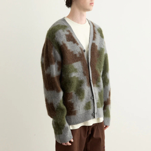 Pull en maille de coton moelleux de haute qualité, personnalisé, tendance, pour homme, hiver, uni, chaud, col en V, anti-rétrécissement, surdimensionné - Product Image 2