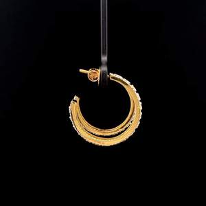 Venta al por mayor 925 Plata doble redondo circón cristal moda Stud pendiente para mujer joyería de boda - Product Image 3