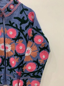 Chaqueta de algodón TNT Suzani para mujer, chaqueta reversible de algodón con estampado Floral, abrigo bohemio corto de verano para mujer - Product Image 4