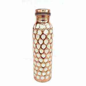 Hammered Designer <b>Copper</b> <b>Water</b> <b>Bottle</b> Perfect For Daily Use Office And Travel Hydration Use for Drinking <b>Water</b> <b>Bottle</b> - Product Image 3