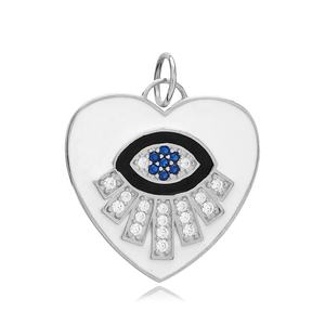 Ojo corazón encanto venta al por mayor hecho a mano turco 925 joyería de plata esterlina con Agujero 7 mm - Product Image 4