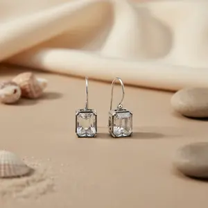 Pendientes Colgantes de Plata 925 con Baño de Oro Rosa y Circonita Cúbica para Regalos de Boda y Fiesta para Mujer - Product Image 1