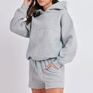 Meilleures ventes Hiver Casual Women's Hoodies & Shorts Set 2-Piece Custom Design Fleece Fabric Eco-Friendly - Product Image 2