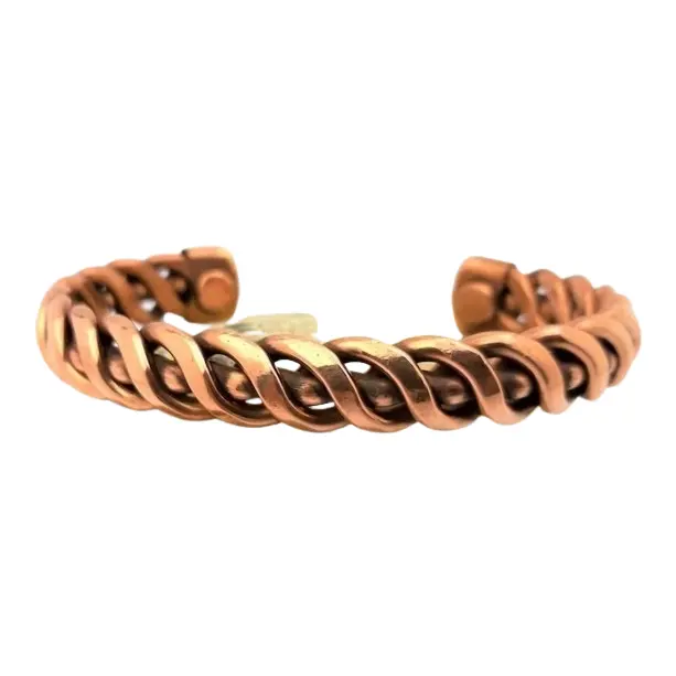 Latest Structured Copper Magnetic Bracelets for Unisex Meshed Design Fashionable Jewelry For Birthday and Christmas Gift