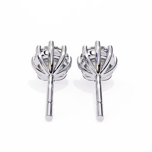 Pendientes Clásicos de Diamantes Cultivados en Laboratorio, Oro Blanco de 14K, Modernos para Uso Diario, Bodas y Fiestas - Product Image 3