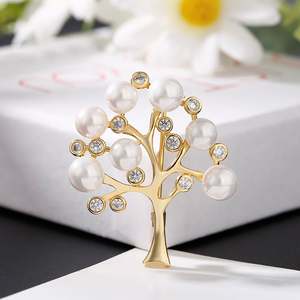 Broche Jeulia Arbre de Vie en perle de culture en argent sterling plaqué - Product Image 5