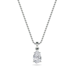 Pendentif solitaire en diamant taille poire 0,40 ct, diamant de laboratoire en platine, pour cadeau de mariage ou d'anniversaire - Product Image 3