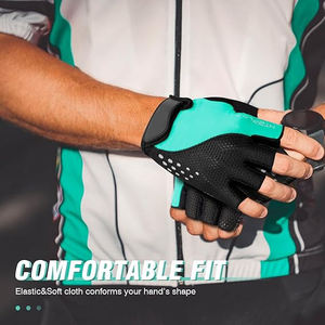 Gants de cyclisme personnalisés pour hommes pour l'été Respirant Tissu extensible dans les quatre sens Gants de vélo de montagne en maille à carreaux dans le dos - Product Image 6