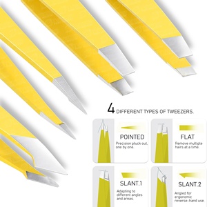 Pinzas de Belleza Más Populares con Punta Inclinada, Acero Inoxidable, Herramienta de Precisión Hecha a Mano para el Cuidado de las Cejas, Depilación Suave - Product Image 3
