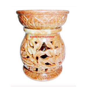 Handicraft Natural Soapstone Carved Aroma <b>Oil</b> <b>Burner</b> And <b>Lamp</b> For Very Artistic Designed Home Aroma <b>Oil</b> <b>Lamp</b> Round Shape - Product Image 1