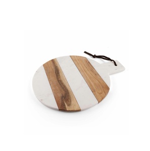 Tabla de cortar de mármol de madera de acacia de aspecto atractivo, forma redonda, logotipo personalizado para uso en la cocina del Hotel, tabla de cortar de nuevo diseño - Product Image 3