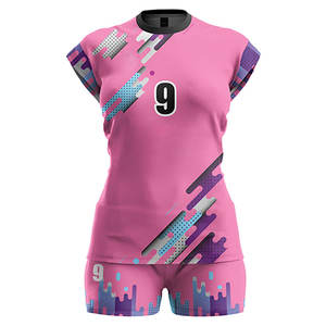 Conjunto de uniforme de voleibol de poliéster impreso con logotipo personalizado para mujer, ropa de voleibol personalizada al por mayor - Product Image 1