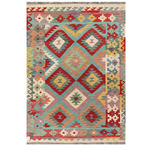 Alfombra Kilim de Maimana, Afganistán, 206 x 143 cm, Alfombras y Conjuntos Tradicionales Afganos - Product Image 1