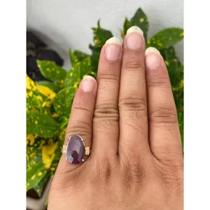 925 Sterling Silver Fashionable Vintage <b>Statement</b> <b>Ring</b> with Natural Ruby Stylish Inlay Gemstone Free Size Engagement <b>Ring</b> - Product Image 4