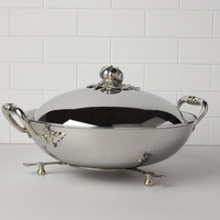 Fabricant de matériel de restaurant traiteur commercial Chauffe-plats en métal pour buffet de mariage Ensemble de chauffe-plats en acier inoxydable pour buffet