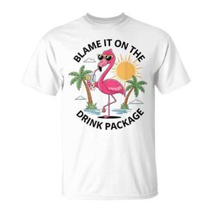 Camiseta promocional Flamingo Cruise Blame It on the Drink Package para beber bebidas alcohólicas - Product Image 1
