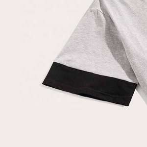 Ensembles Chemises d'été à manches courtes Shorts T-shirts à impression personnalisée bicolore et ensembles de shorts de sport pour hommes - Product Image 4