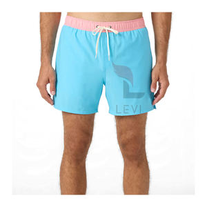 Pantalones cortos de playa para hombre de Color sólido de primera calidad, tela de poliéster, ropa de calle con logotipo personalizado, pantalones cortos transpirables cómodos para entrenamiento al aire libre - Product Image 2