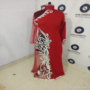 2024ฮิญาบยาวสไตล์อาหรับอัลจีเรียอาหรับแบบดั้งเดิมเครื่องประดับเสื้อผ้ามุสลิมทำปักลาย - Product Image 1