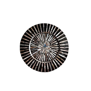 Assiettes de luxe en bois de nacre incrusté de nacre avec couvercle rond motif noir plat pour mariage meilleur prix - Product Image 5