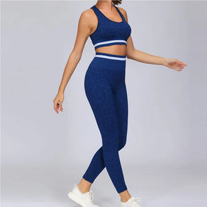 Conjunto de Leggings de Yoga Personalizados para Mujer, Transpirables, con Sujetador Deportivo Sexy, Cintura Elástica, Leggings de Entrenamiento con Patrón Sólido - Product Image 4