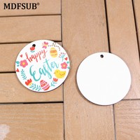 Adorno Navideño Colgante para Árbol de Navidad, Certificado EN71, 76x76mm, 3mm de Grosor, Sublimación UV, Blanco Brillante con Cinta Roja, Adorno de MDF, MDFSUB