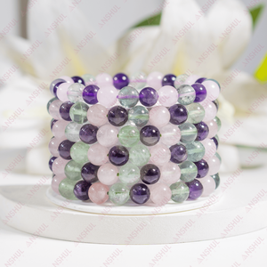 Pulsera de cuentas CALM de 8 mm de estilo casual, tendencia mundial, con gemas de cristal semipreciosas para meditación, a precio mayorista. - Product Image 1