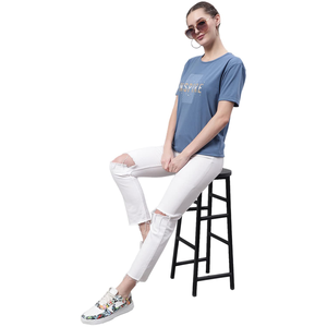 Camiseta informal de manga corta con diseño personalizado para mujer, cuello redondo y talla regular, ecológica para exportar a Bangladesh - Product Image 5