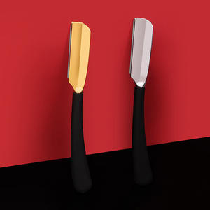 Manche en bois rasoir chauve-souris homme Style couteau de rasage pliant avec manche en bois rasoir de barbier bord droit pour barbier Logo personnalisé rasoir - Product Image 2