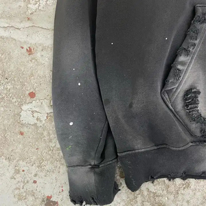 Sudadera con capucha extragrande personalizada de algodón 100% para hombre, Sudadera con capucha vintage desgastada con lavado ácido para hombre, Sudadera con capucha desteñida al sol para hombre - Product Image 5