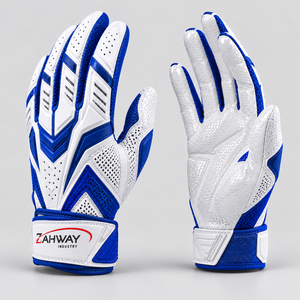Premium Quality American Football <b>Gloves</b> Full Finger <b>Sports</b> <b>Gloves</b> White Blue PU Breathable Hook And Loop Unisex All Seasons - Product Image 3