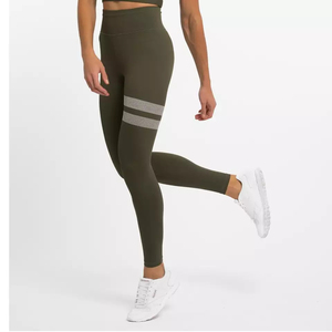 Mallas de Yoga a prueba de sentadillas con cintura alta con textura transpirable y pantalones de entrenamiento de ajuste flexible para gimnasio y correr - Product Image 5