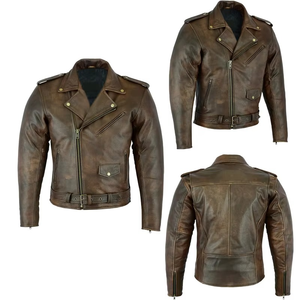 Chaqueta de Cuero Vacuno para Hombre de Invierno al por Mayor, Logotipo Frontal Personalizado de Alta Calidad, Fabricantes Profesionales - Product Image 1