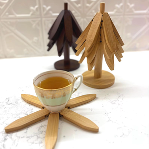 Juego de Posavasos y Salvamanteles de Madera Maciza de Primera Calidad |   Mantel Individual Artesanal Resistente al Calor para Comer y Servir - Product Image 1