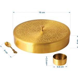 Set Caja Especias Latón Artesanal 7 Contenedores (40ml) para Cocina-Masala Box Kitchen Petti 1 Set - Product Image 3