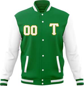 Vente en gros de vestes universitaires personnalisées OEM manteaux Letterman en toile avec patchs brodés en chenille pour équipes sportives écoles collèges - Product Image 3