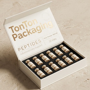 Boîte magnétique personnalisée et emballage de luxe en papier blanc ivoire haut de gamme pour peptides, avec coffret cadeau exquis pour l'emballage de produits - Product Image 1