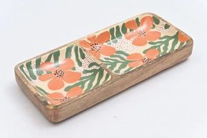 Tabla de cortar de madera con diseño elegante, forma rectangular redonda, tabla de cortar de madera con asas - Product Image 2