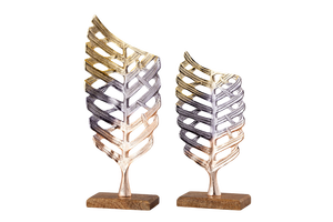 Decoración de Metal con diseño de árbol de trabajo de corte moderno con soporte, artículos de oficina y vajilla con acabado multicolor dorado, herramientas decorativas y votivas - Product Image 3