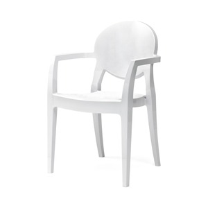 Stackable Polycarbonate Armchair with Armrests for Indoor and Outdoor Use, Transparent Restaurant Cafe Terrace Dining <b>Chair</b> - Product Image 3