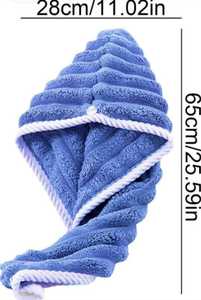 Microfibre Cheveux Serviette Wrap Super Absorbant Twist Bandana Golf Séchage Cap avec Boutonné Bain Anneau Fixation Salon Séchage Cap - Product Image 4